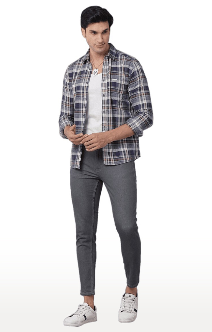 Men's Grey Denim Skinny Jeans
