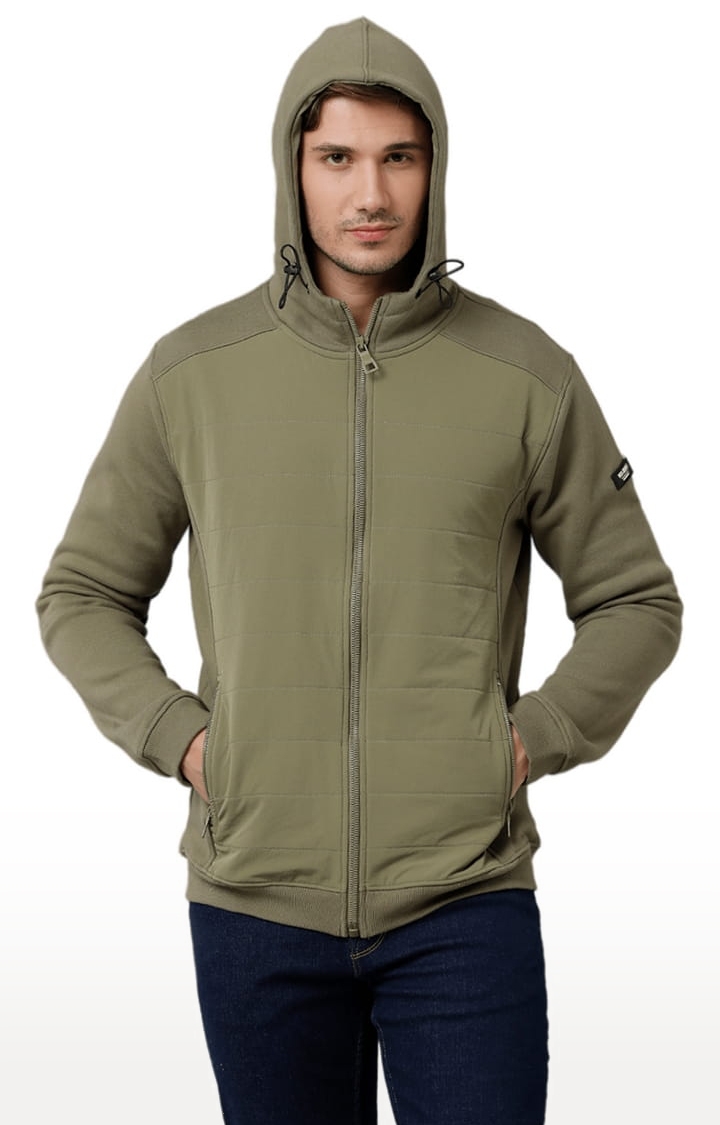 Men's Aspen Green Fleece Solid hoodie