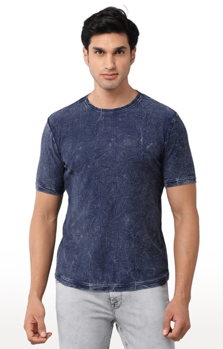 Men's FAKE INDIGO Cotton Printed T-Shirt