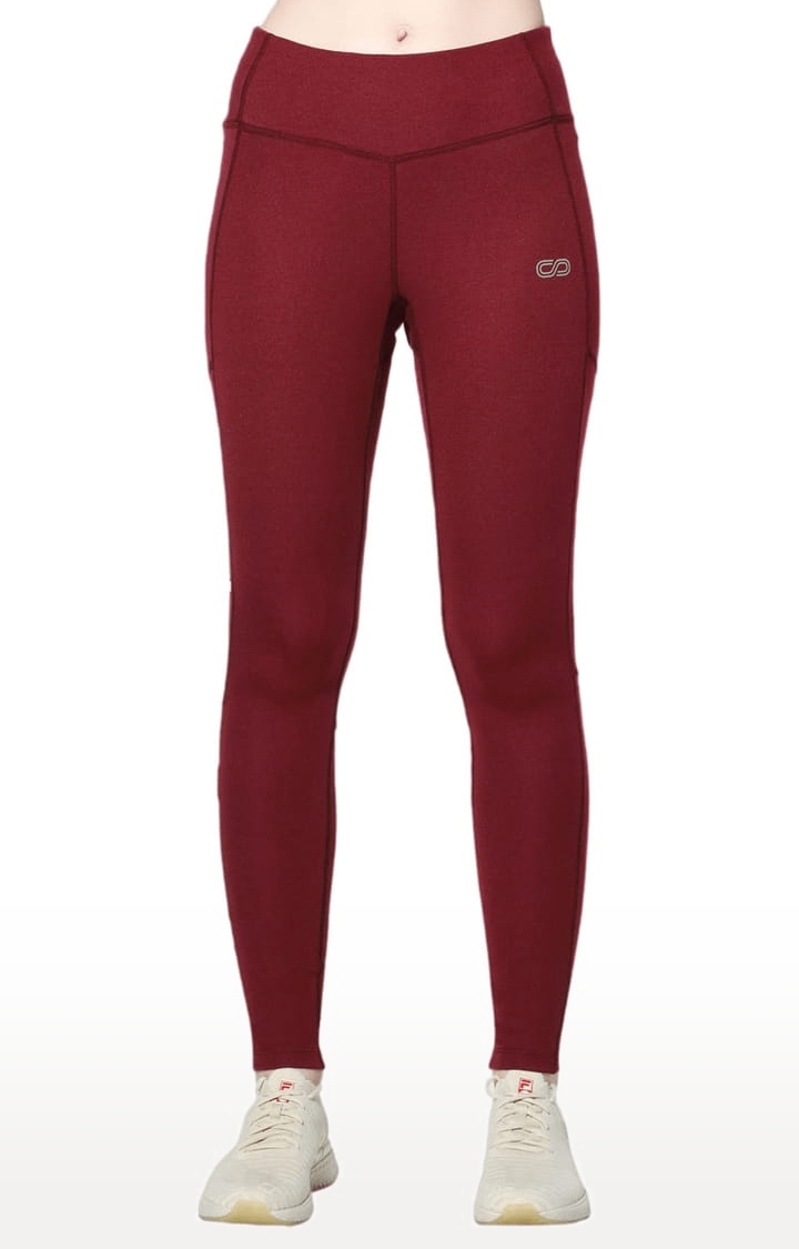 SilverTraq | Women's Red Polyester Activewear Legging