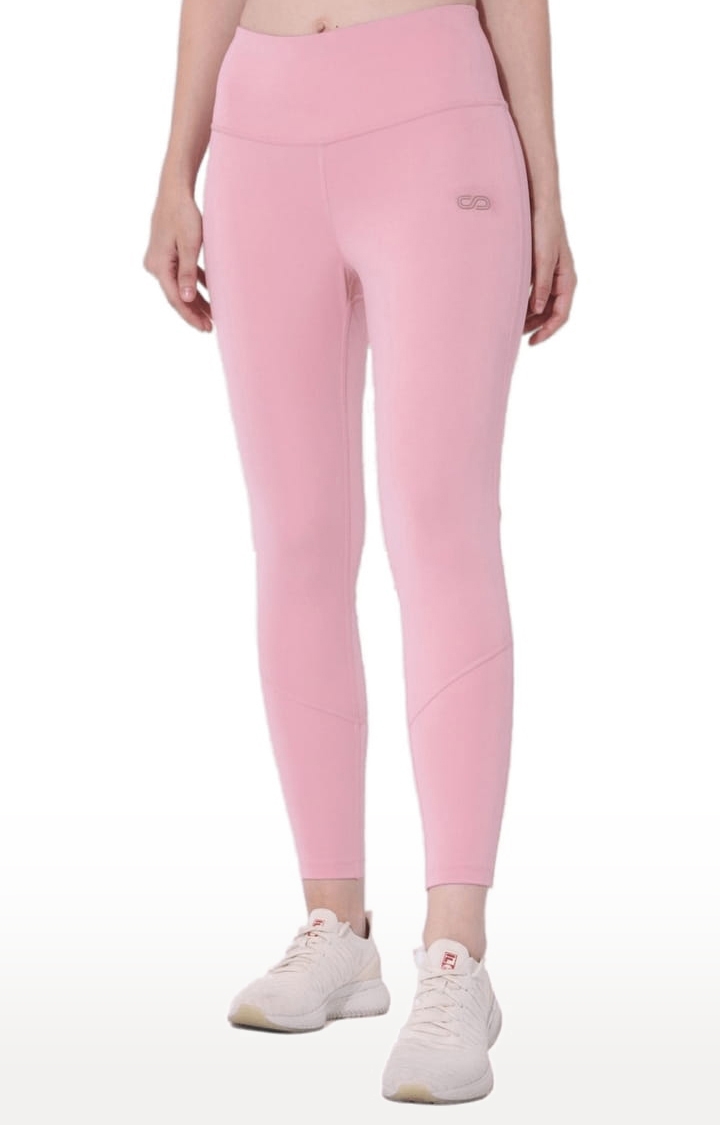 Women's Pink Polyester Activewear Legging