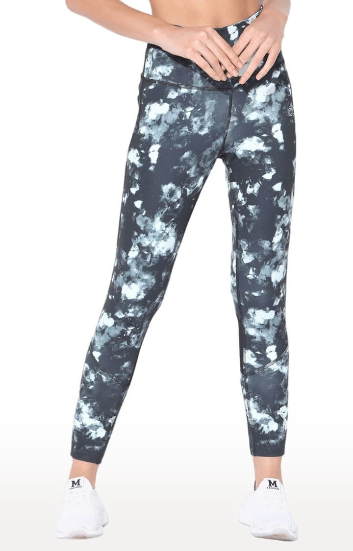 Women's Grey Polyester Activewear Legging