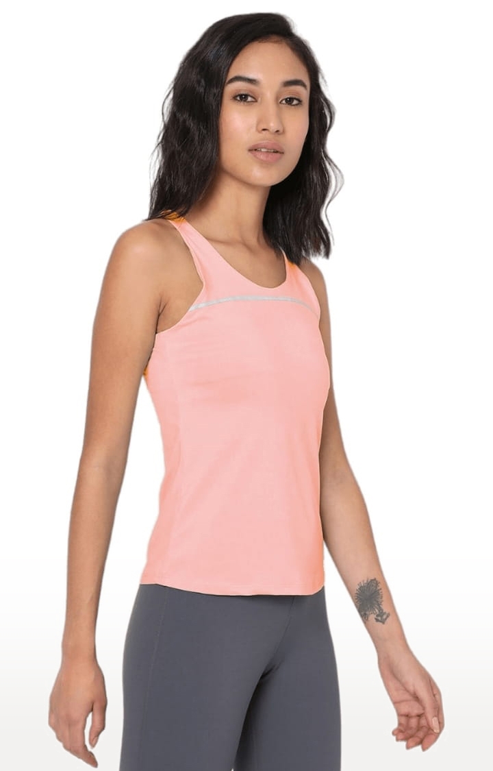 Women's Fawn  Polyester Solid Activewear Tank Top