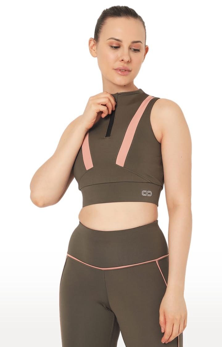 SilverTraq | Women's Padded Zip Front Activewear Tank Top