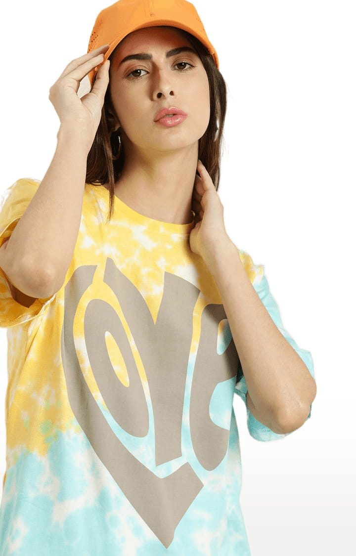 Women's Multicoloured Cotton Tie Dye T-Shirts