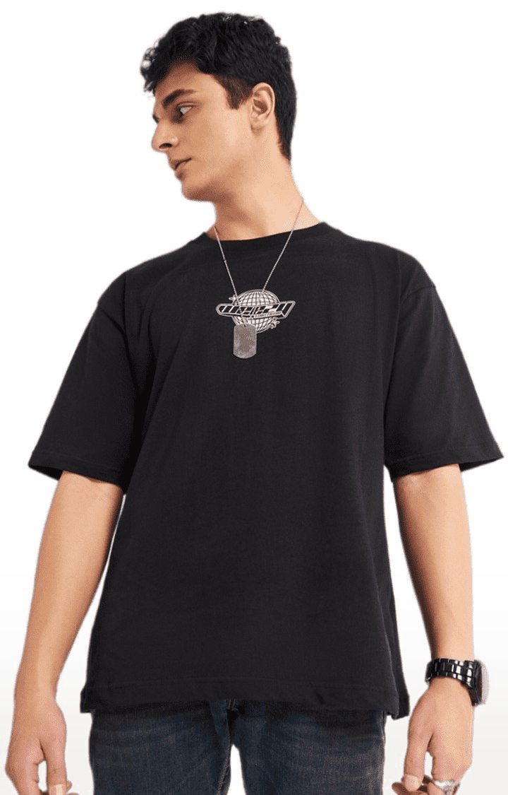 Weezy Streetwear | Men's Baddest Black Graphics  Boxy T-shirt
