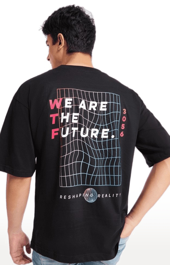 Weezy Streetwear | Men's Wtf Black Graphics  Oversized T-Shirt