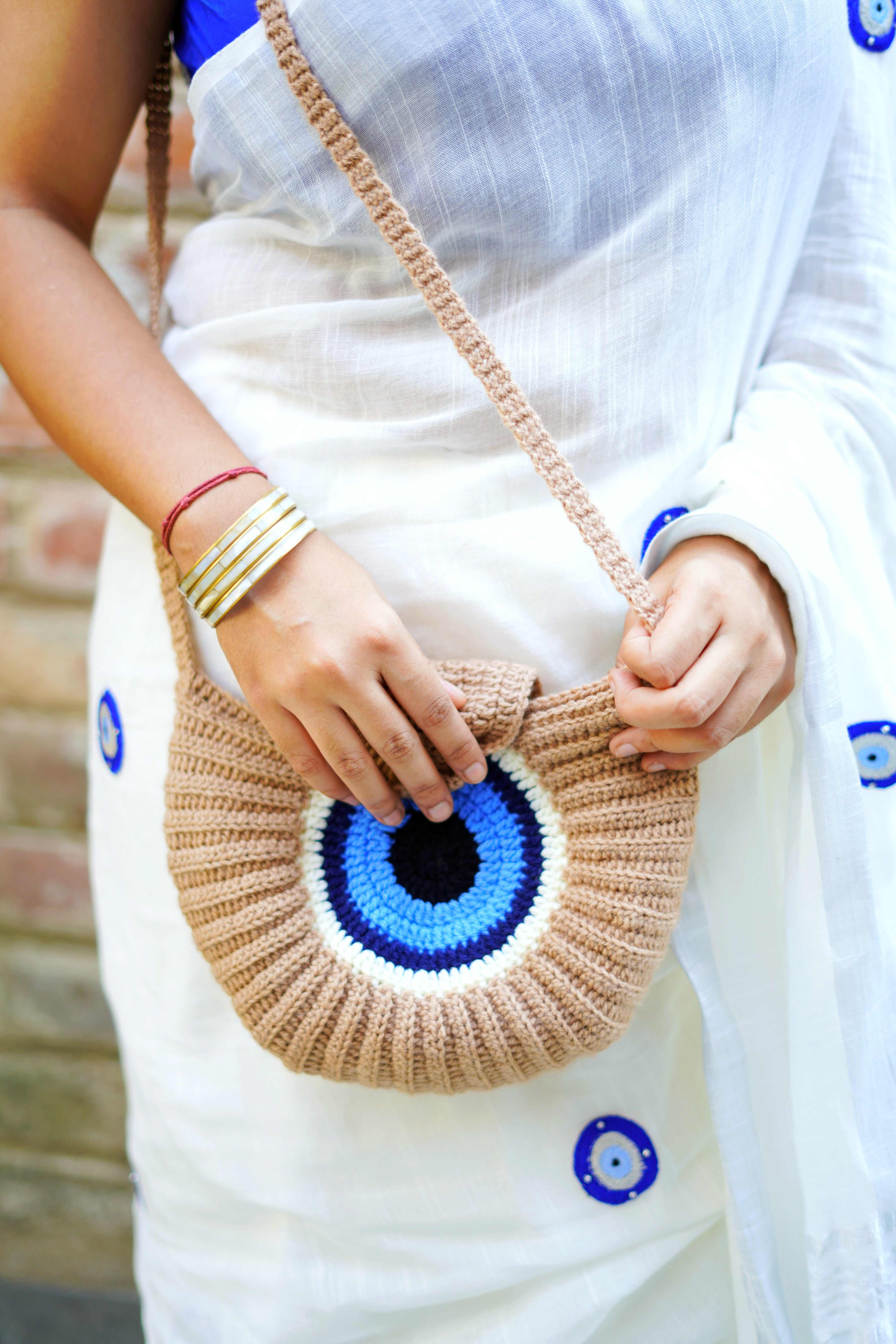 Evil eye crochet bag hot sale