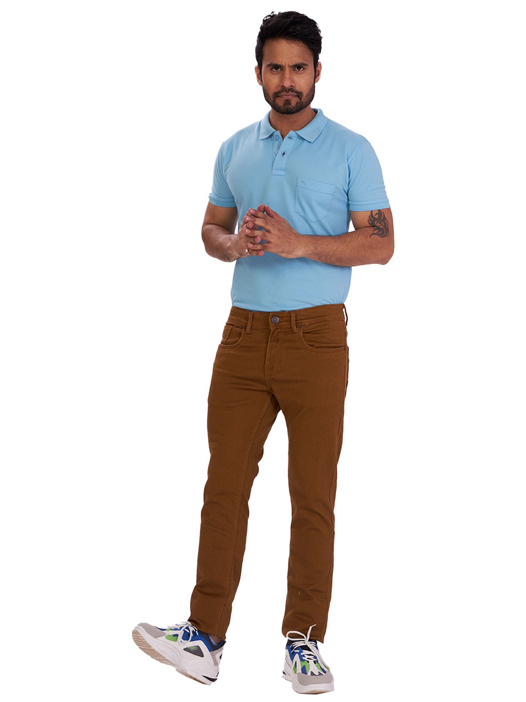 D'cot by Donear Men's Brown Cotton Jeans