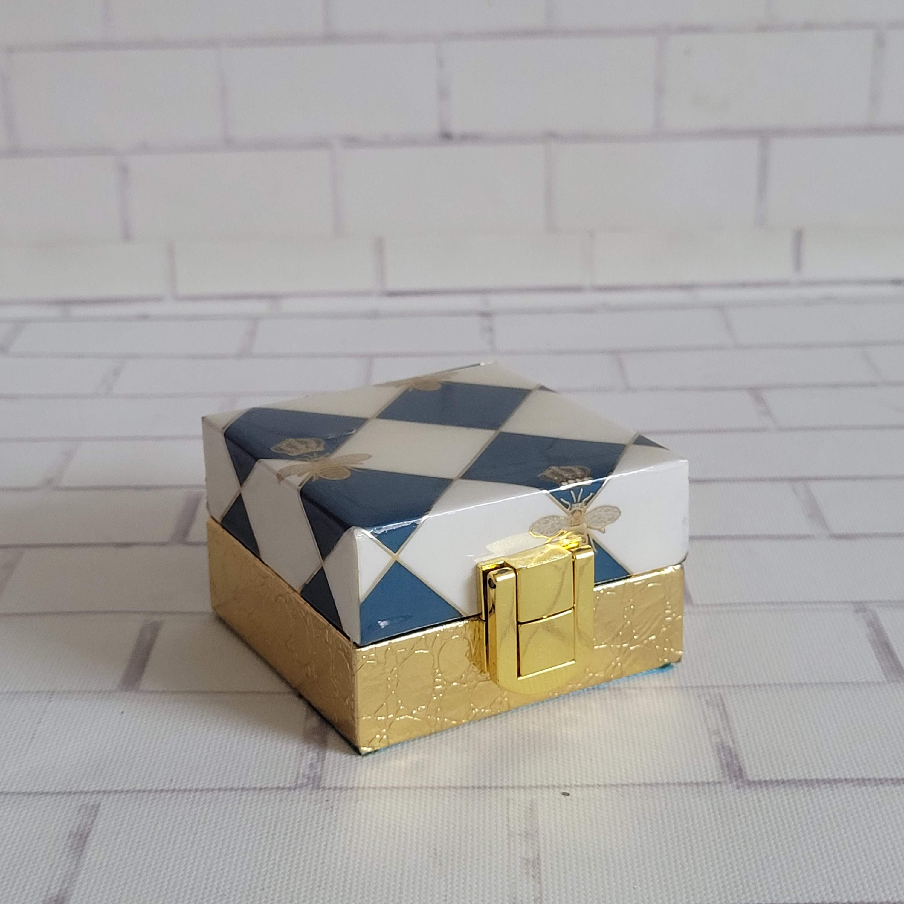 Honey Bee Blue Coin Box Enameled range work
