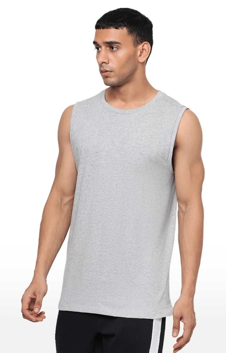 YOONOY | Men's Grey Knit Solid Vests