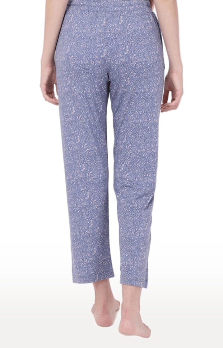Women's Blue Printed Pyjamas