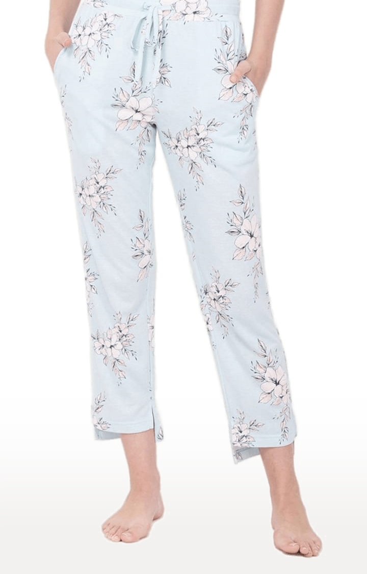 YOONOY | Women's Blue Printed Pyjamas