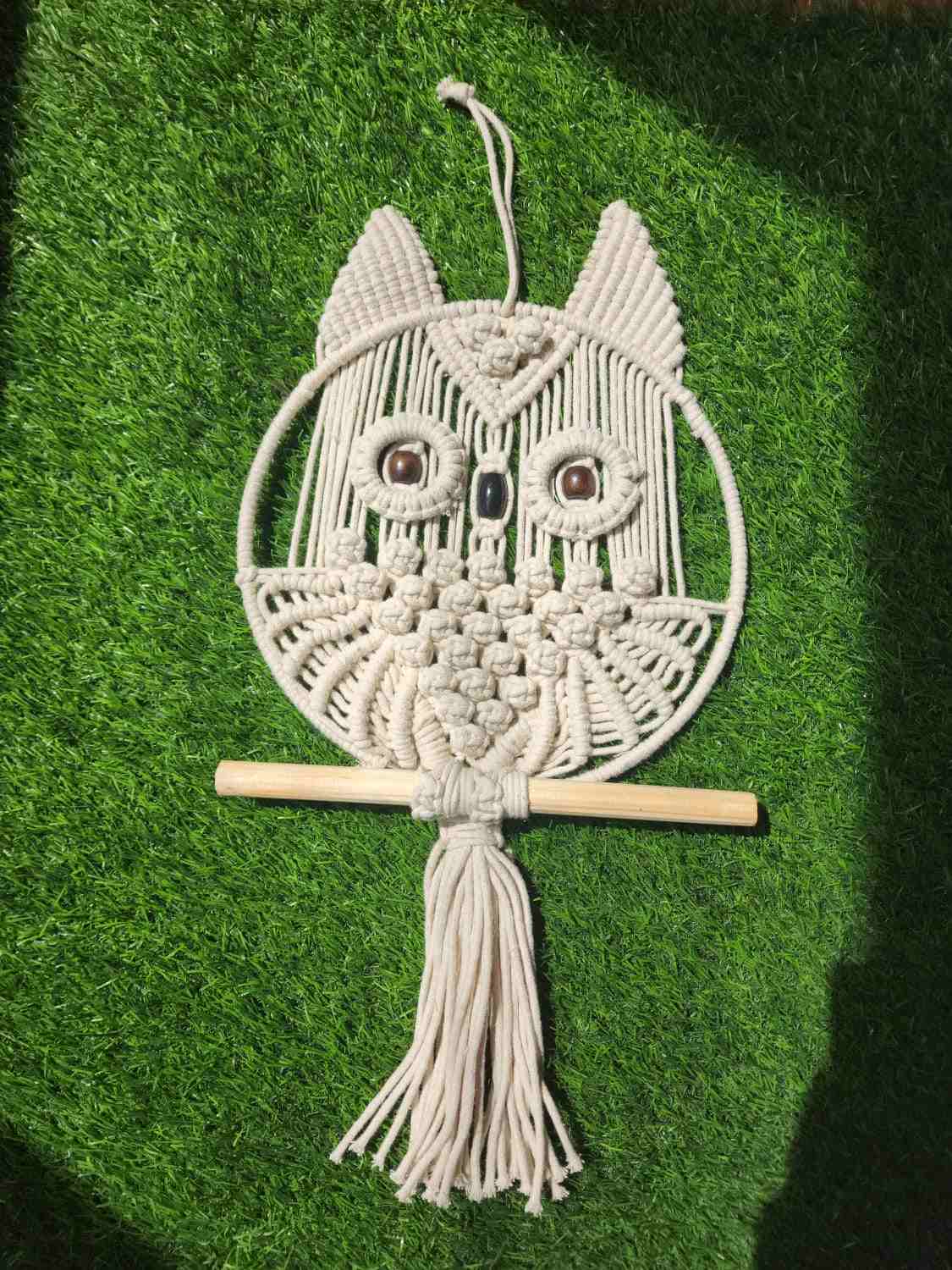 Handmade 100% chemical free Macrame Owl wall  hanging & dream catcher Gangadham soul for Earth