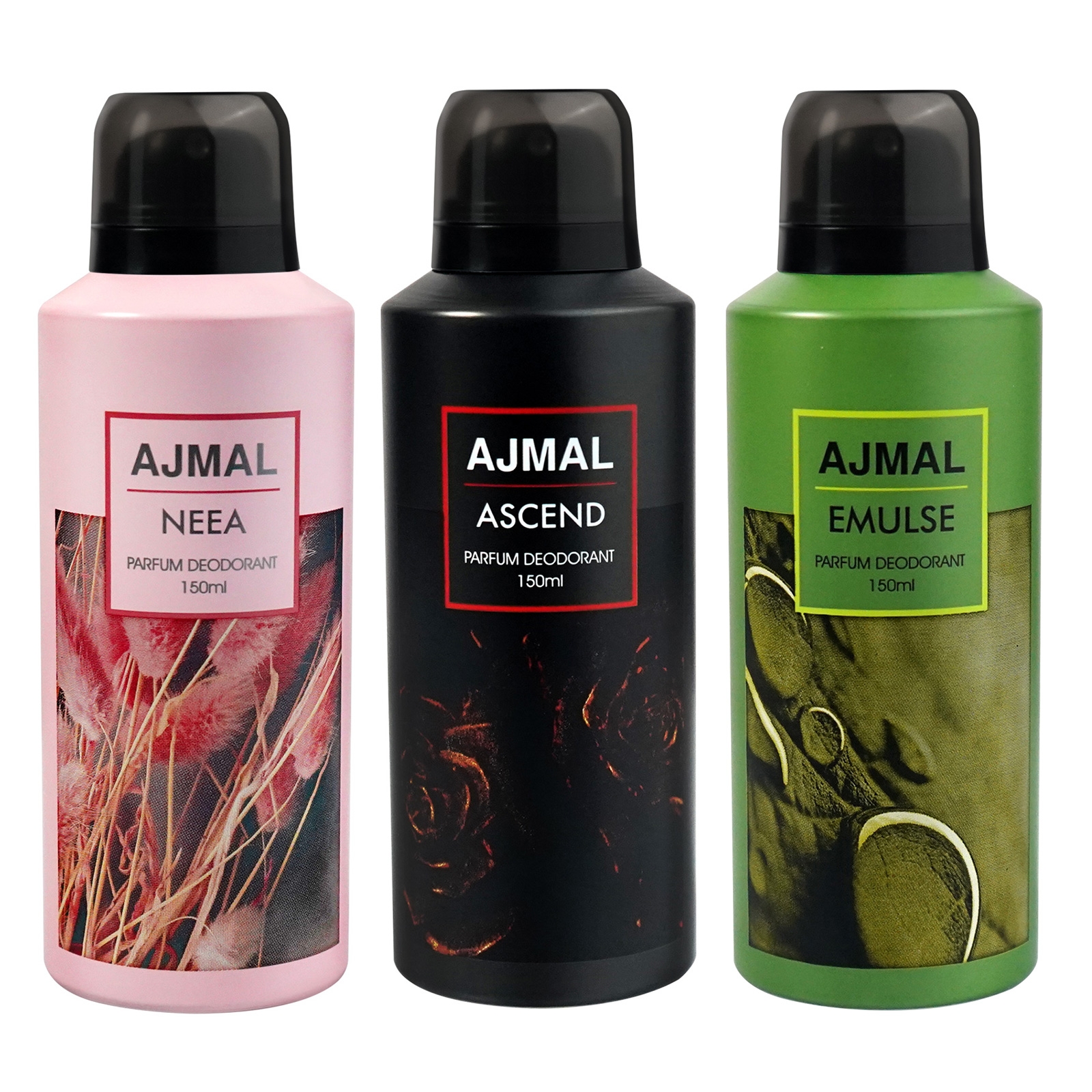 Ajmal Neea, Ascend and Emulse Deodorant Perfume 150ML Each Long Lasting Spray Party Wear Gift For Men and Women Online Exclusive