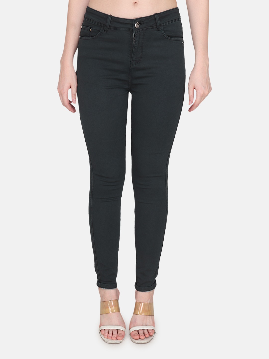 Albion Women Dark Grey Denim Stretchable Jean