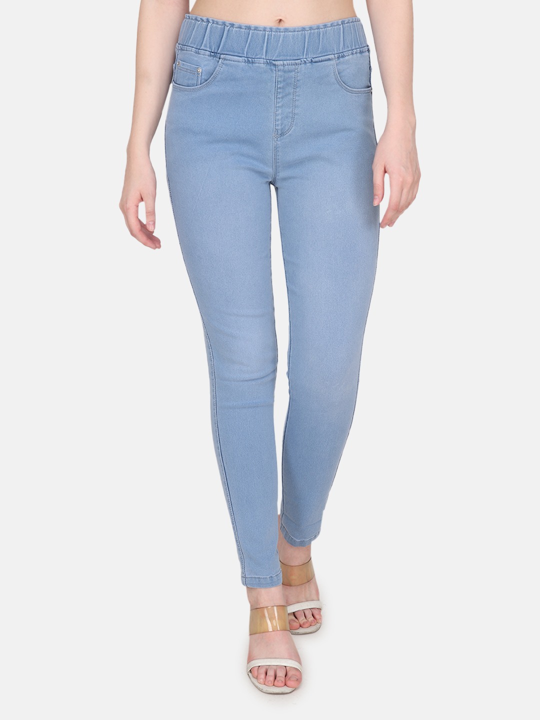 Albion Women Stretchable Light Blue Denim Jegging
