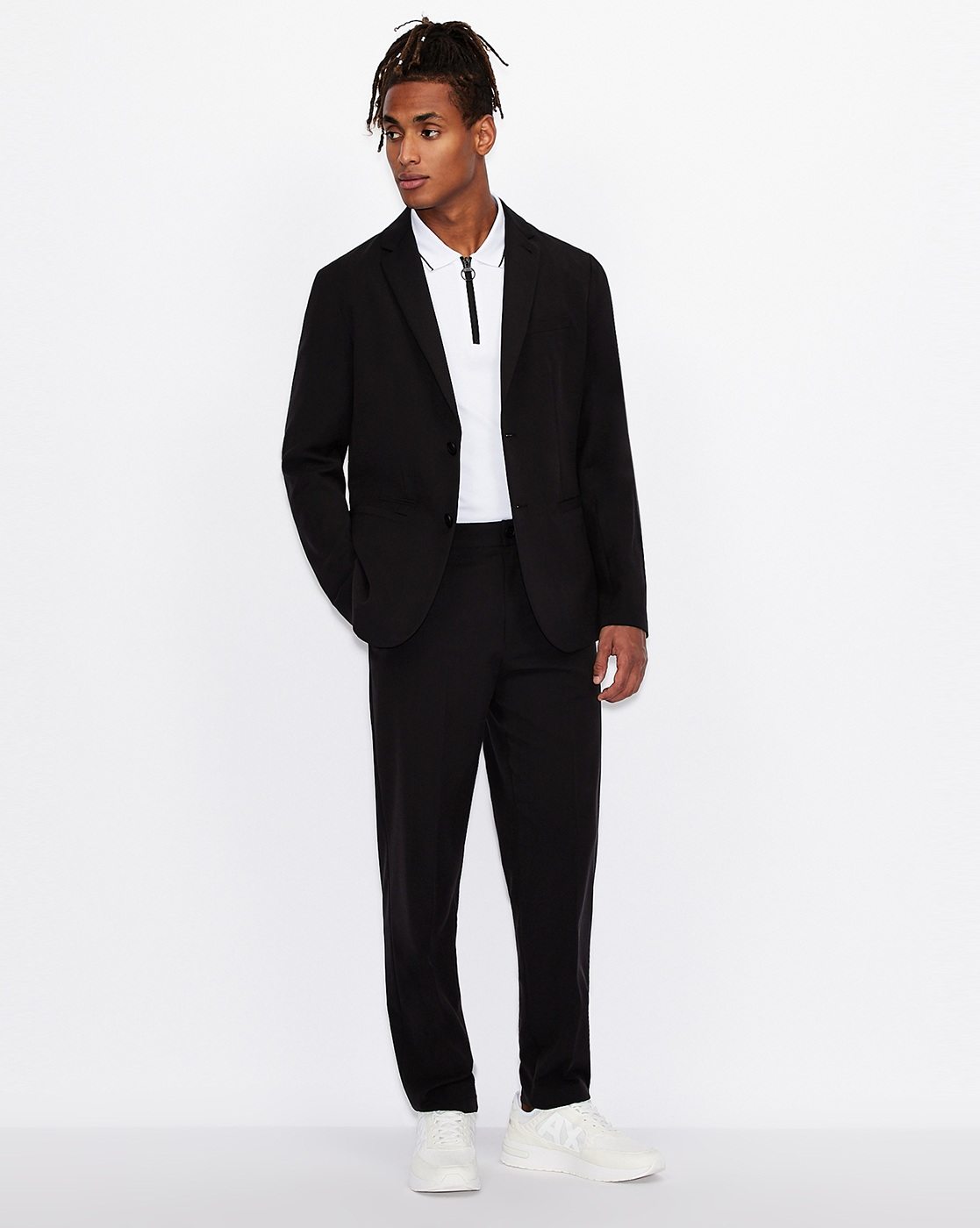 Solid Black Slim Fit Blazer