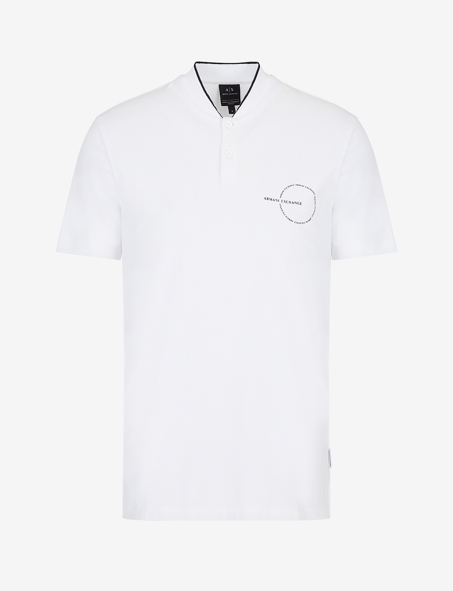 Organic Cotton Strechable Polo T-Shirt with Circular Logo Print