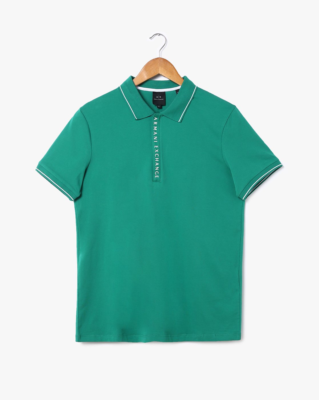 Contrast Tipping Green Slim Fit Polo TShirt