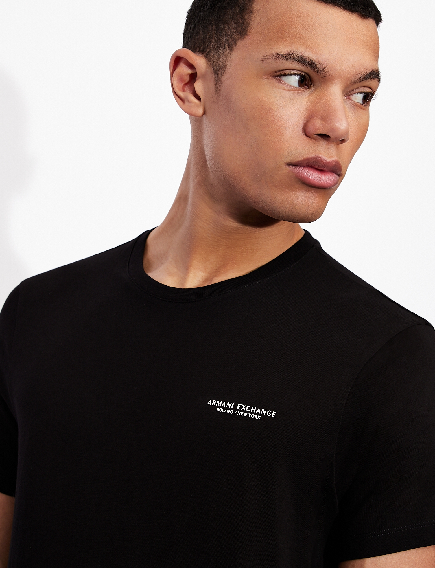 Mens Armani Exchange Milano/New York T-Shirt In Black Black