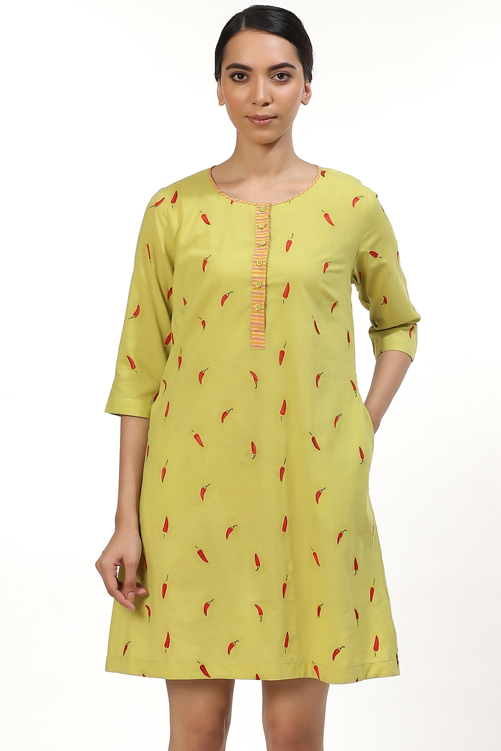 ABRAHAM AND THAKORE | Lime Red Chilli Dress