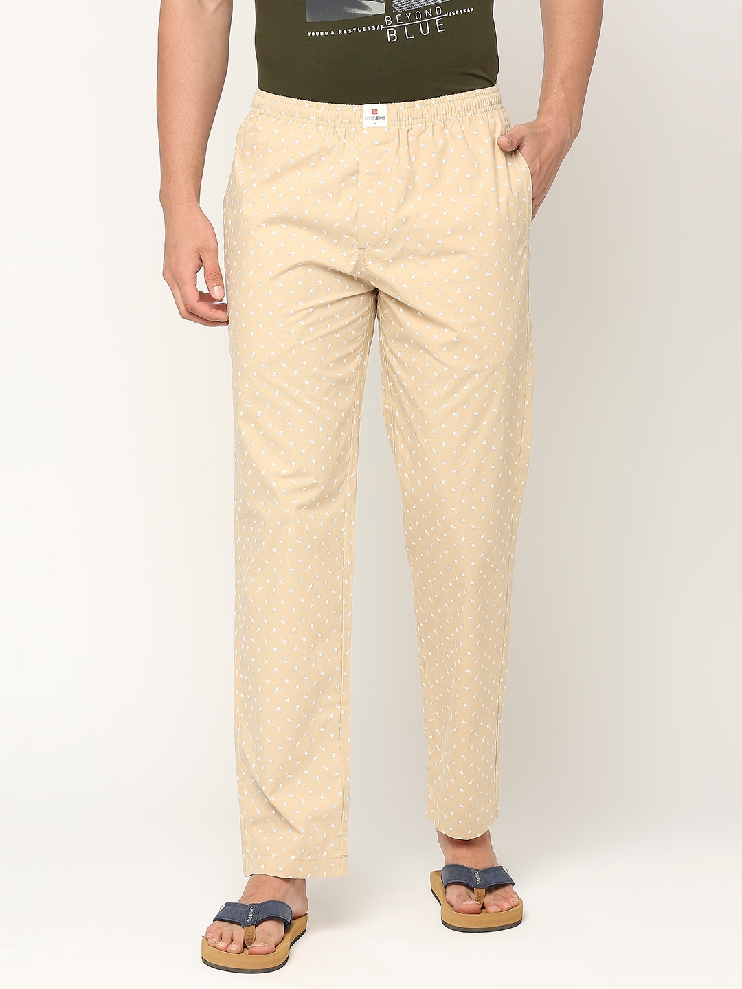spykar | Underjeans by Spykar Premium Cotton Printed Men Beige Pyjama