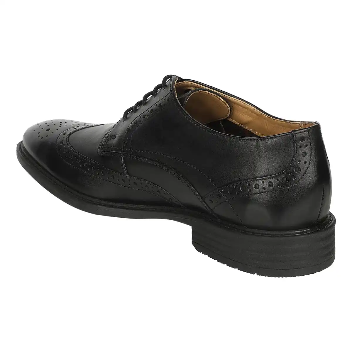 Quinwood Wing Black Leather Derby Shoes