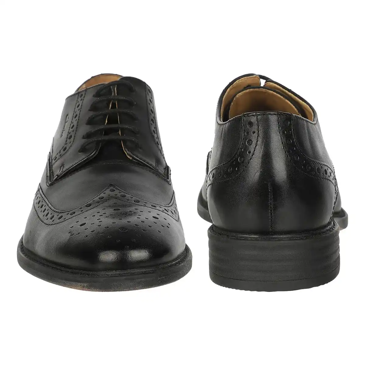 Quinwood Wing Black Leather Derby Shoes
