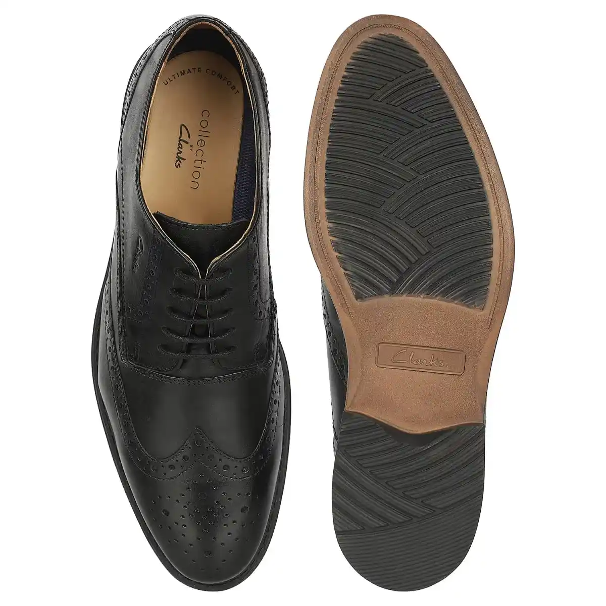 Quinwood Wing Black Leather Derby Shoes
