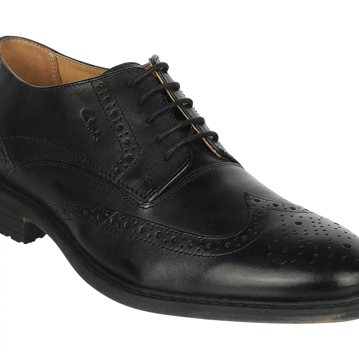 Quinwood Wing Black Leather Derby Shoes