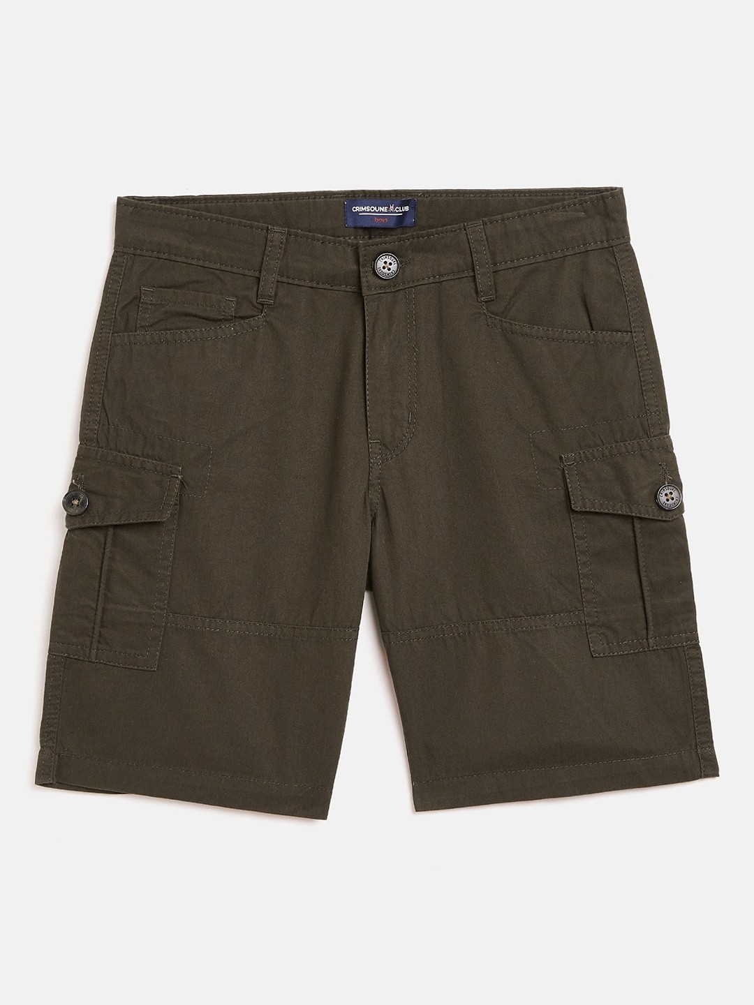 Crimsoune Club Boy Olive Solid Cargro Shorts