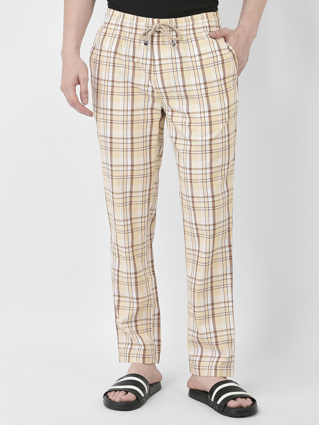 Cotton Burberry Men Formal Checked Trouser