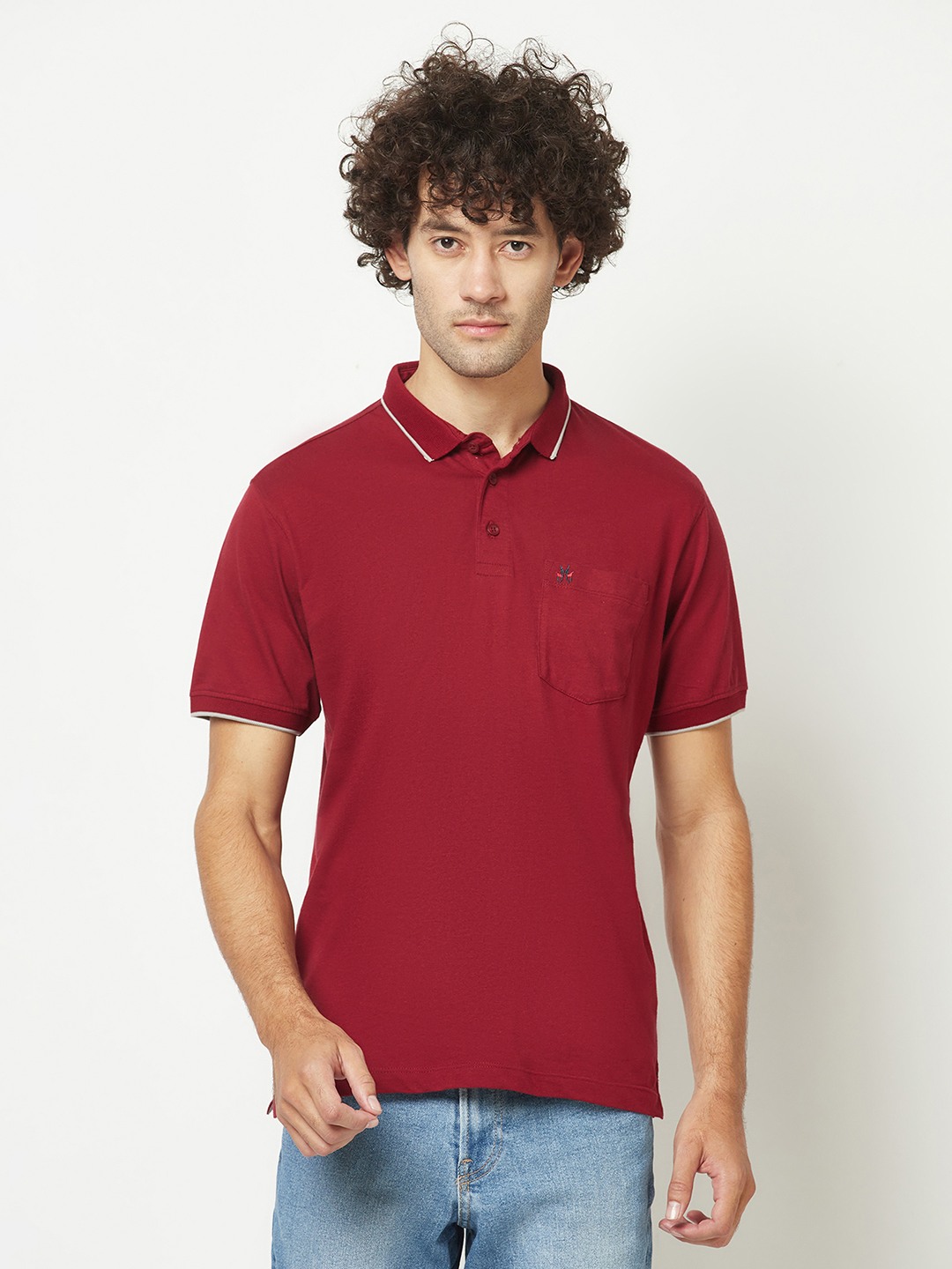 Crimsoune Club Mens Plain Maroon Polo T-Shirt