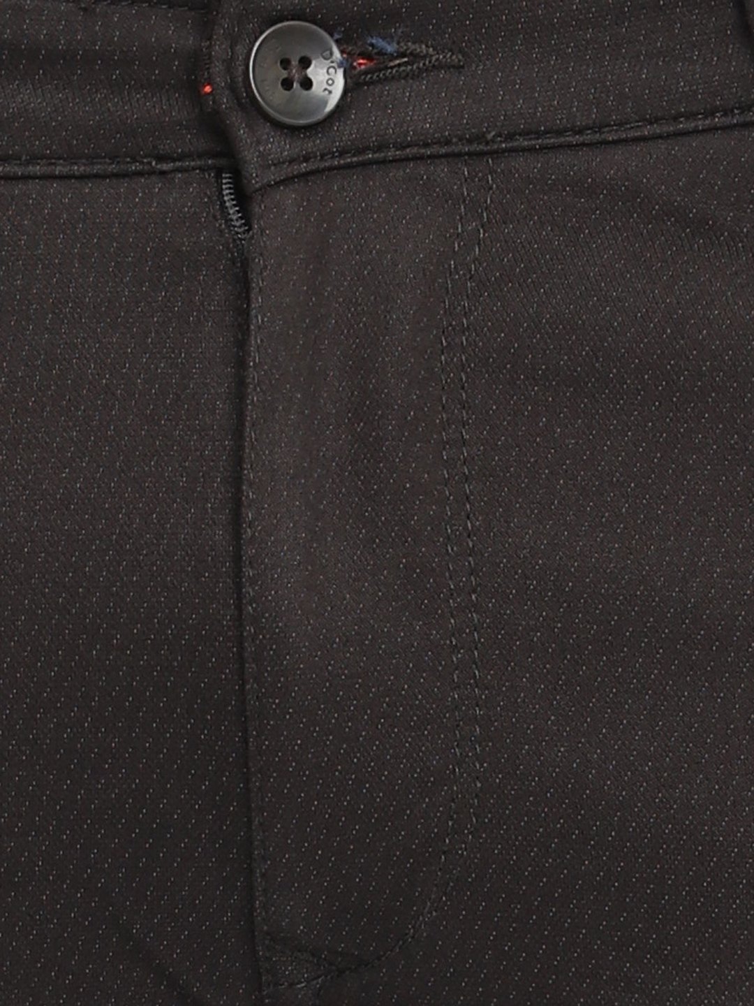 D'cot by Donear Men's Black Cotton Trousers