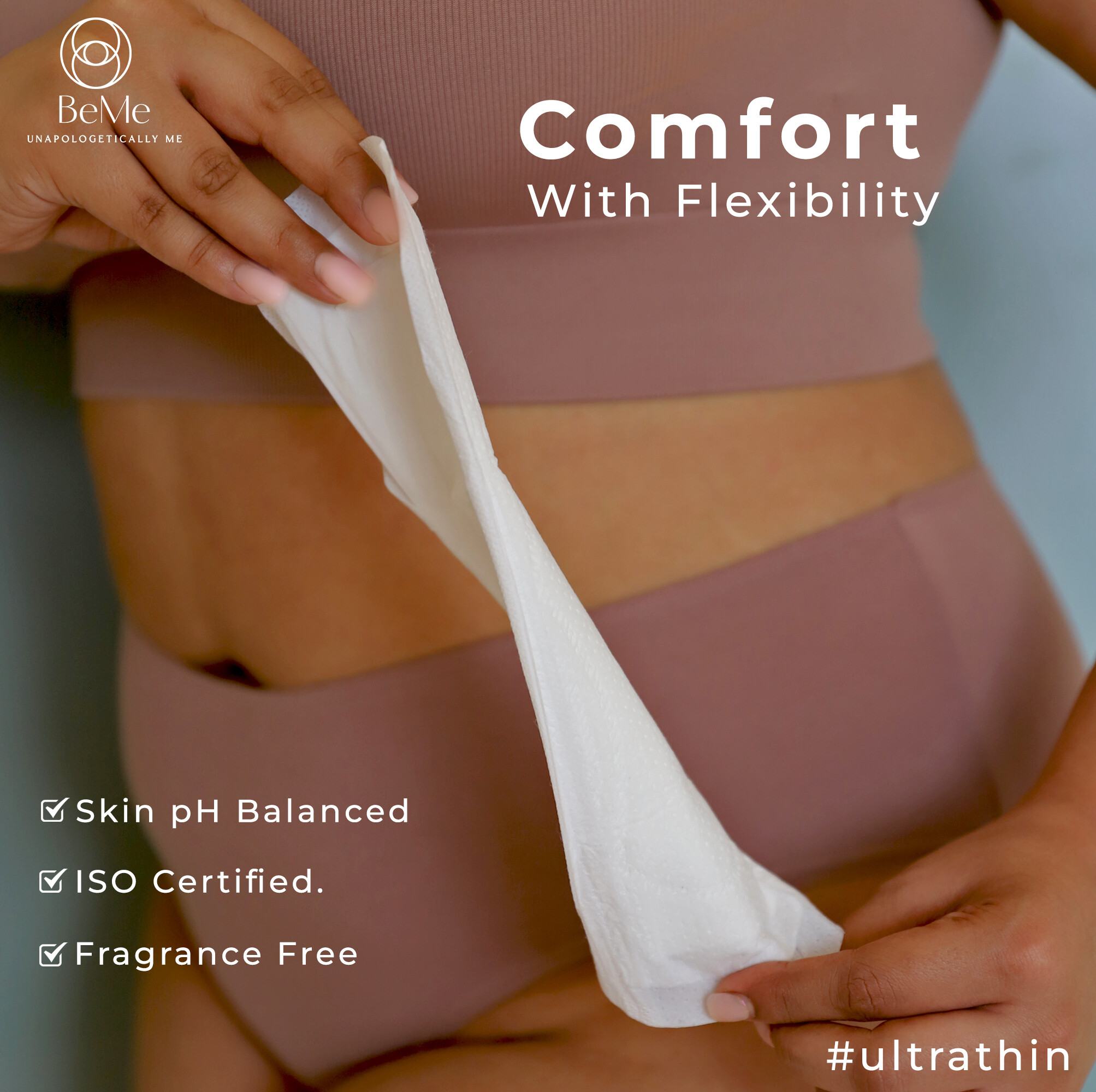 Be Me - Sanitary Pads for Women - XL (Double Wings) - Heavy Flow/Overnight Pads - Pack of 60 Pads - With Disposal Pouches, Rash Free,Biodegradable, Anti Bacterial Napkins