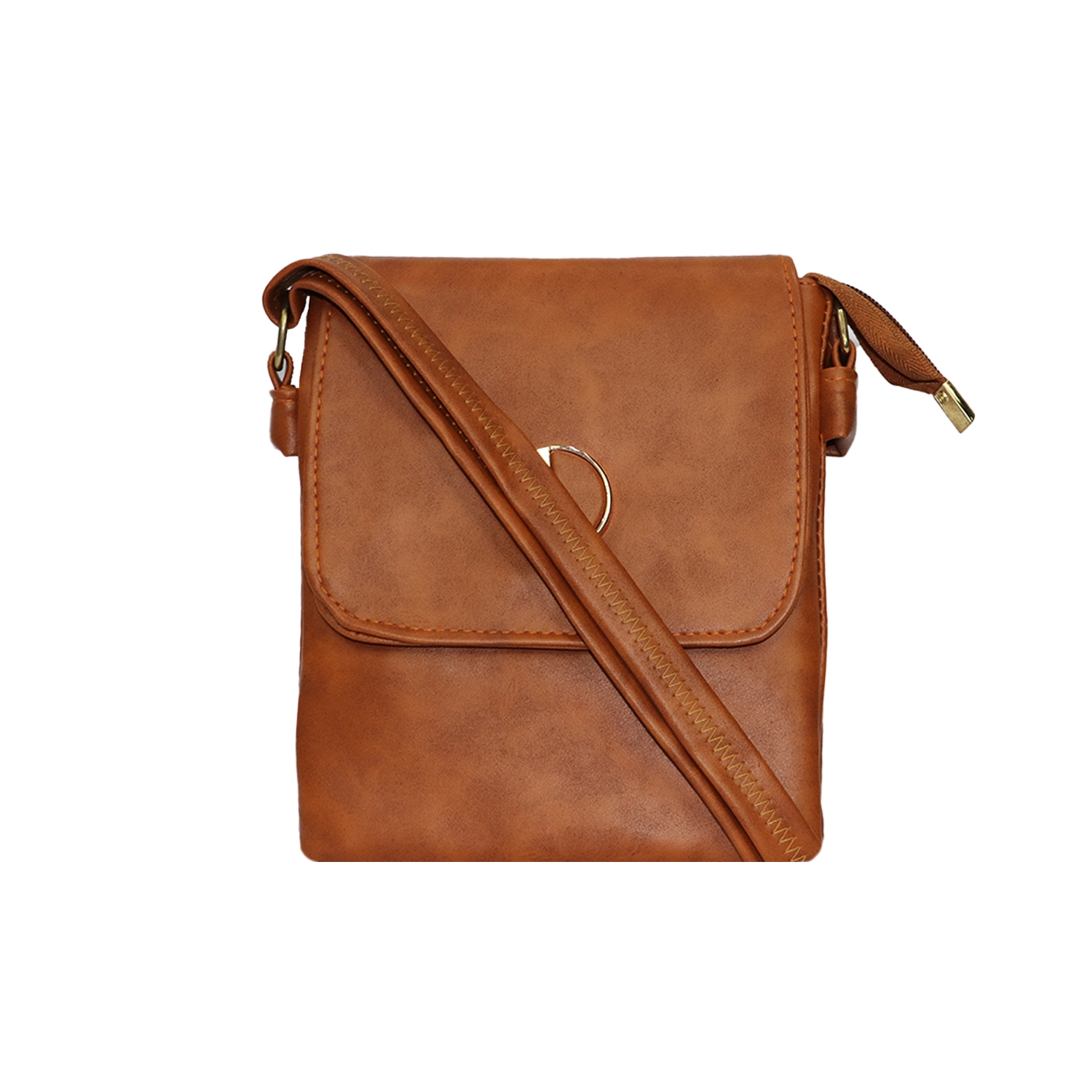 Brown Solid Sling Bag