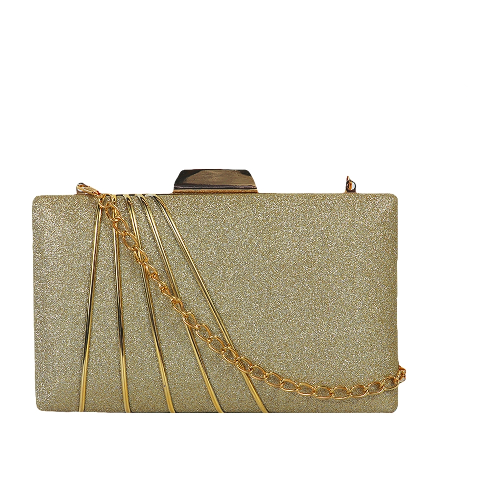 Sparkling Golden Party Clutch - The Perfect Bridal Party Bag With A Box-Style Design Ideal For Any Occasion