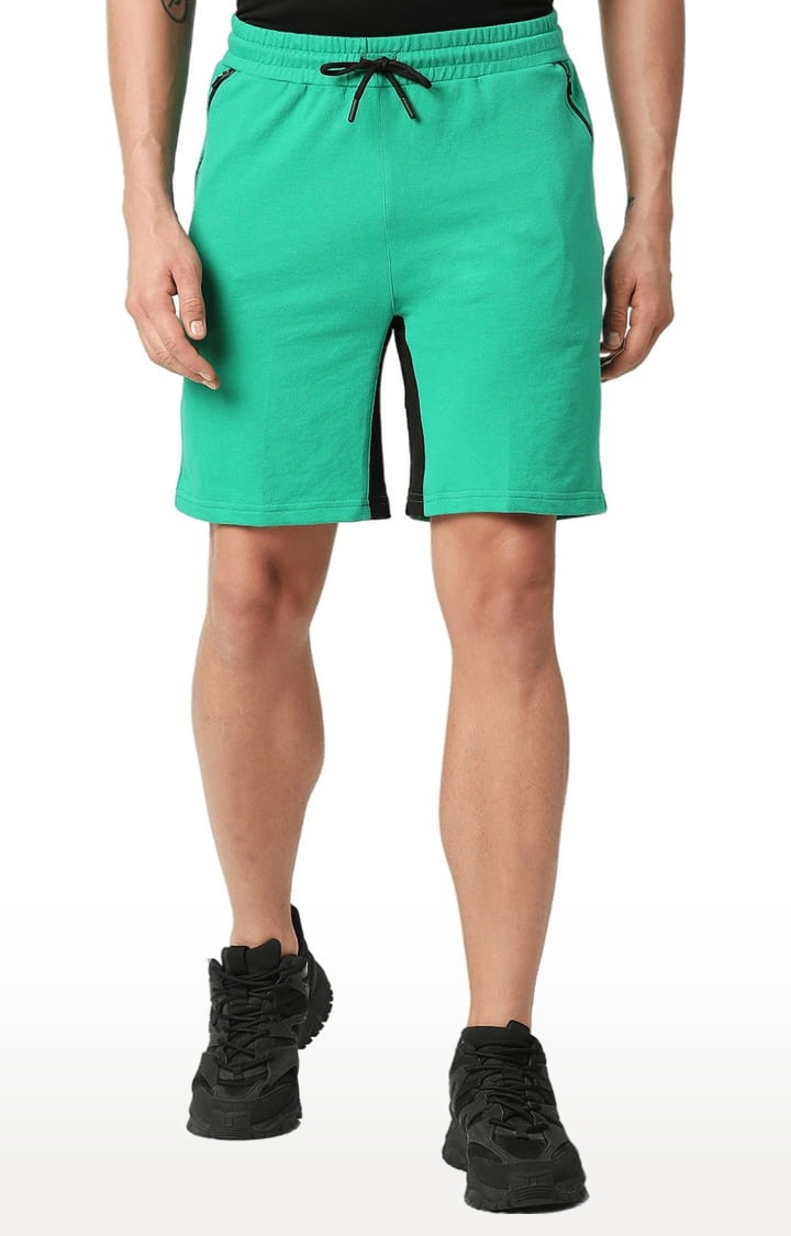 FITZ | Men's Green Cotton Solid Short