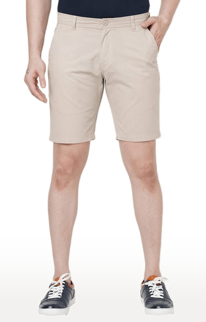 FITZ | Men's Beige Cotton Solid Short