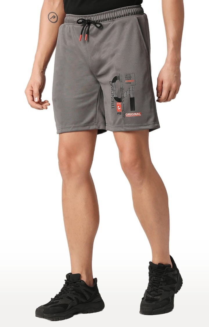 FITZ | Men's Grey Polyester Printed Short