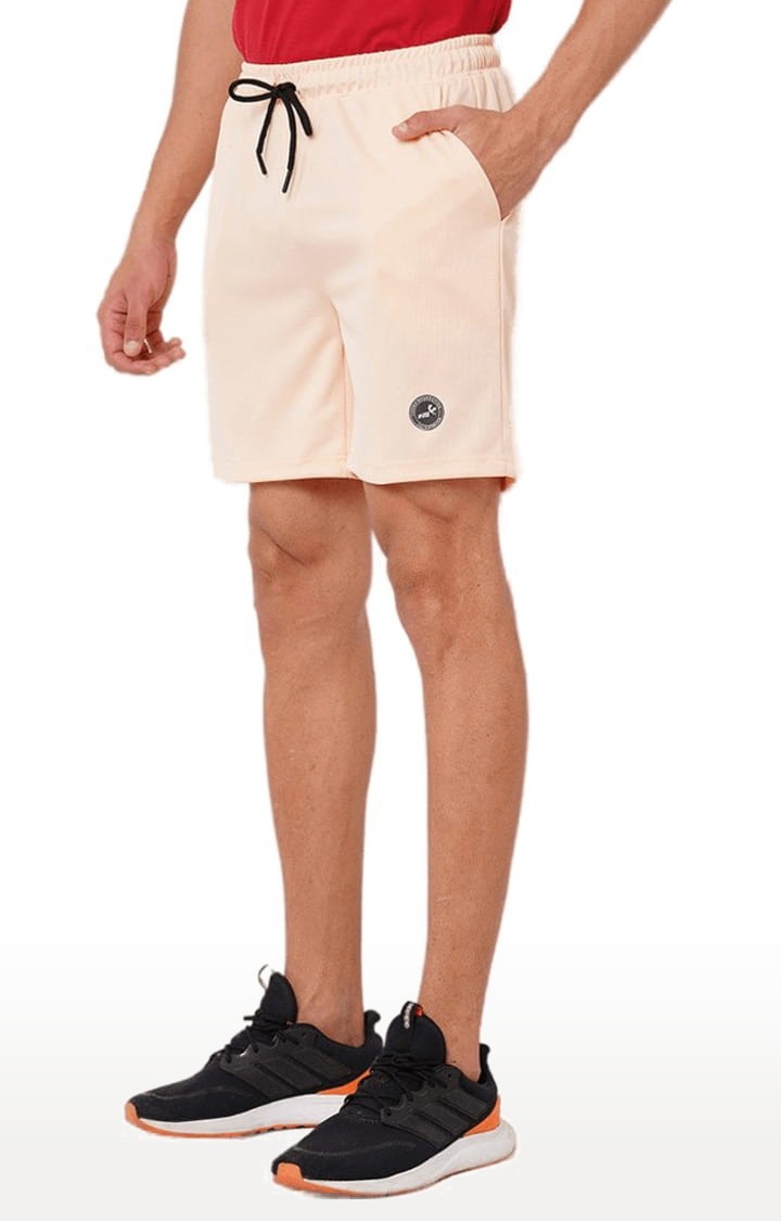 Men's Pink Polyester Solid Short