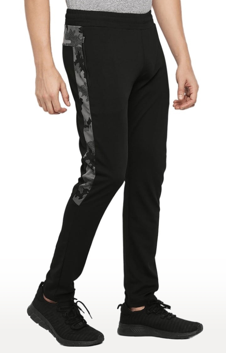 FITZ | Men's Black Polyester Solid Trackpant