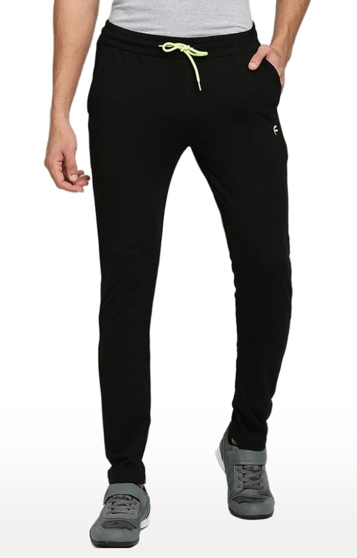 FITZ | Men's Black Cotton Solid Trackpant