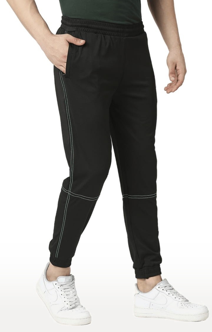 FITZ | Men's Black Cotton Solid Trackpant