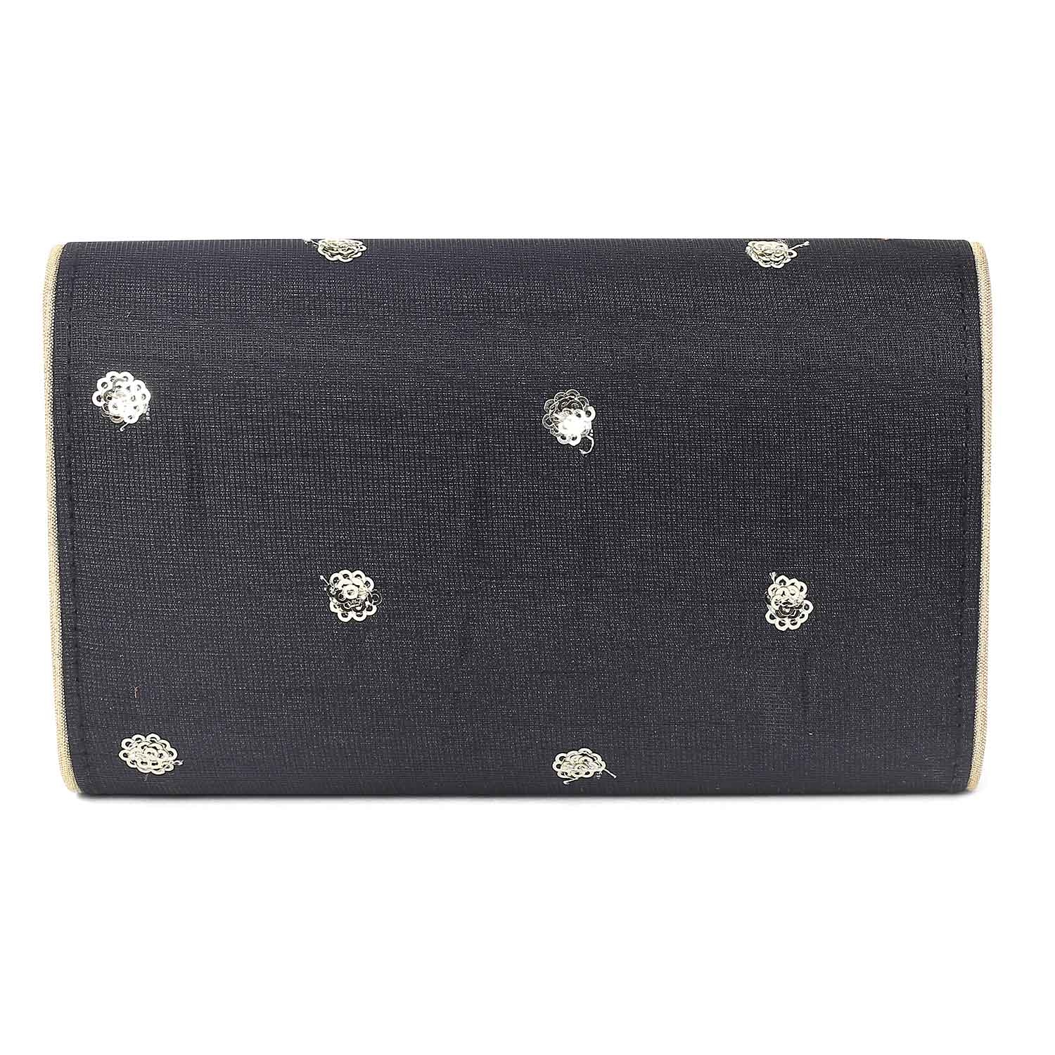 Basic black envelope clutch