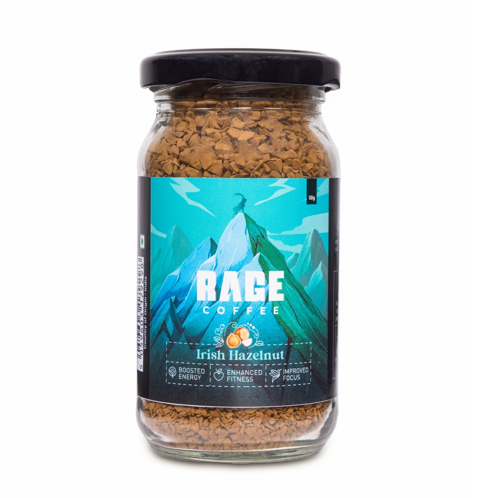 Rage Coffee - Irish Hazelnut & Dark Chocolate & Creme Caramel Flavoured Coffee 50 Gms Each (Pack of 3)