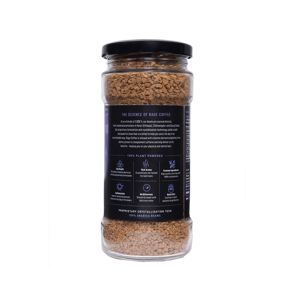 Rage Coffee - 100 GMS Jar & Flask Combo - Premium Arabica Instant Coffee Infused with Natural Vitamins