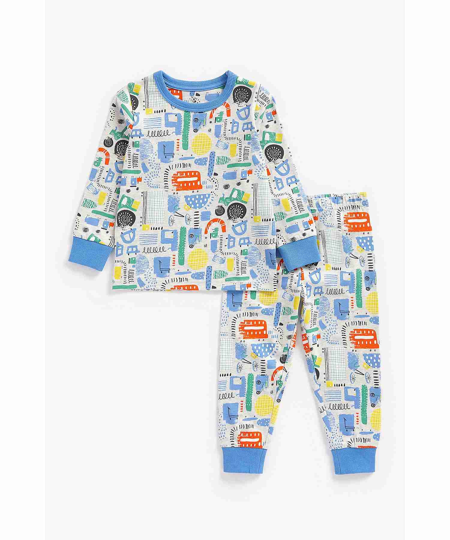 Boys Full Sleeves Jogger T-Shirt Set All Over Print--Multicolour
