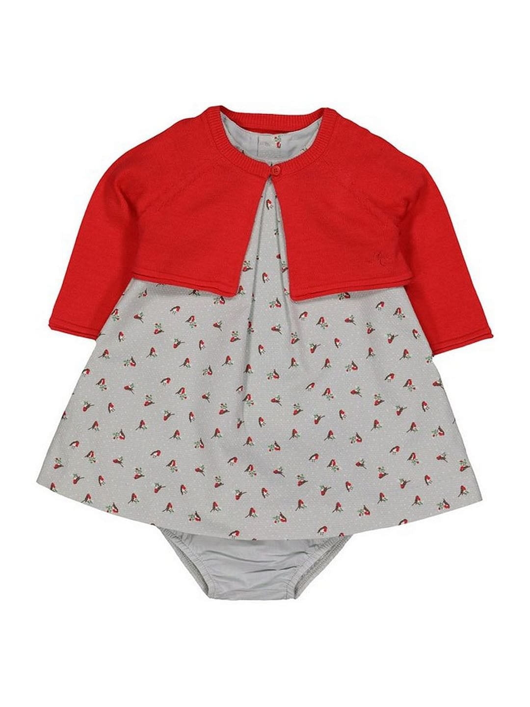 Grey and Red Printed Twin Set